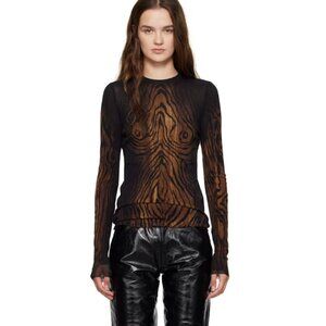 Jean Paul Gaultier Black & Brown 'The Wood' Top
